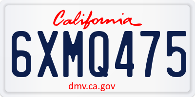 CA license plate 6XMQ475