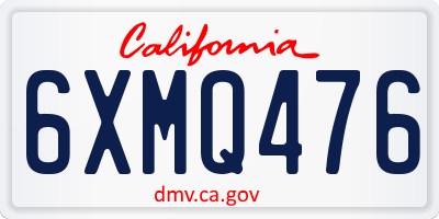 CA license plate 6XMQ476