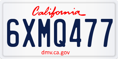 CA license plate 6XMQ477
