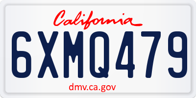 CA license plate 6XMQ479