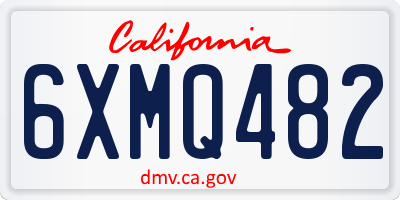 CA license plate 6XMQ482