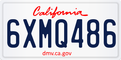 CA license plate 6XMQ486