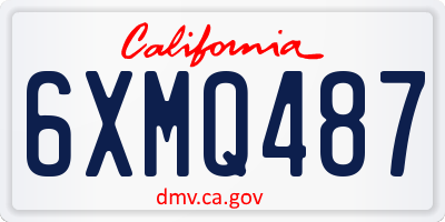 CA license plate 6XMQ487