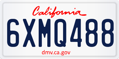 CA license plate 6XMQ488