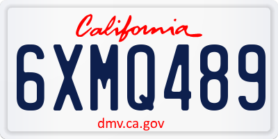 CA license plate 6XMQ489