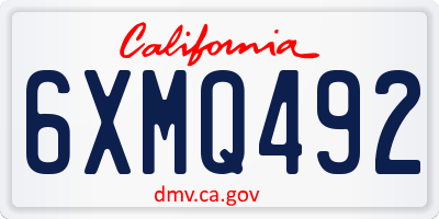 CA license plate 6XMQ492