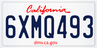 CA license plate 6XMQ493