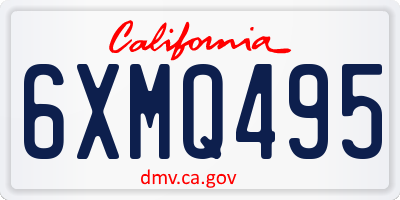 CA license plate 6XMQ495