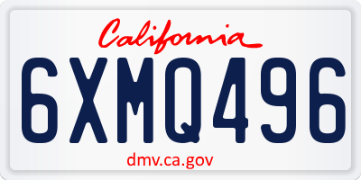 CA license plate 6XMQ496