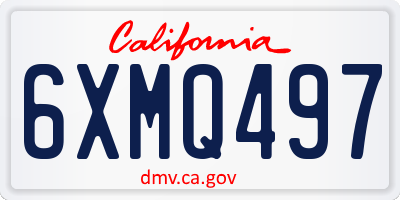 CA license plate 6XMQ497