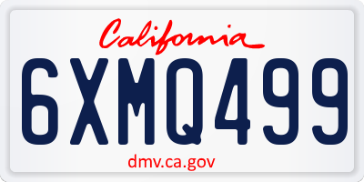 CA license plate 6XMQ499