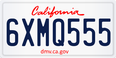 CA license plate 6XMQ555