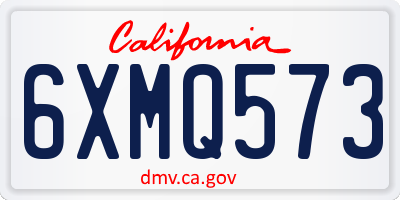 CA license plate 6XMQ573