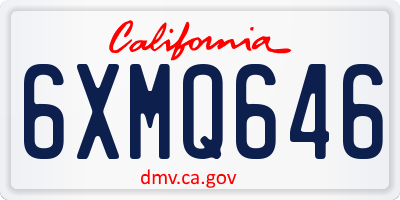 CA license plate 6XMQ646