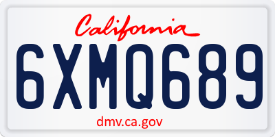 CA license plate 6XMQ689
