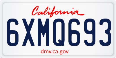 CA license plate 6XMQ693