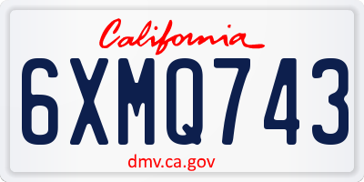 CA license plate 6XMQ743