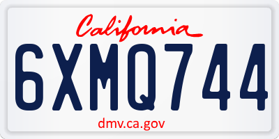 CA license plate 6XMQ744