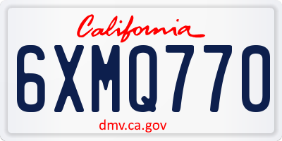 CA license plate 6XMQ770