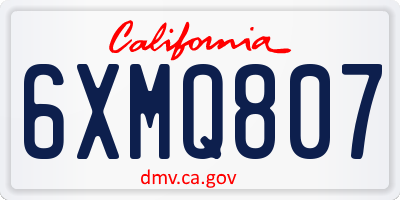 CA license plate 6XMQ807