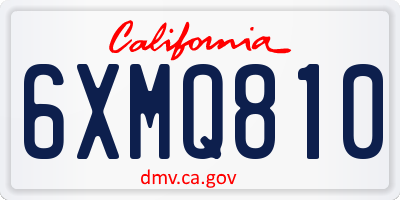 CA license plate 6XMQ810