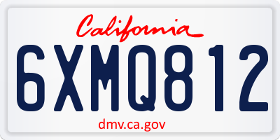 CA license plate 6XMQ812