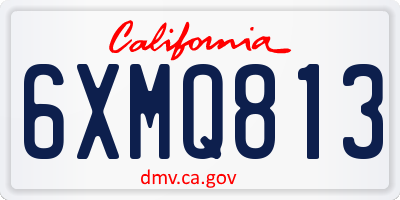 CA license plate 6XMQ813