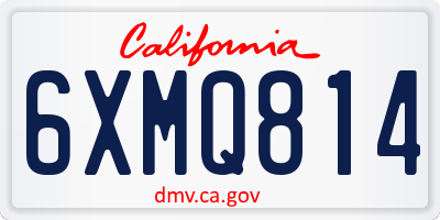 CA license plate 6XMQ814