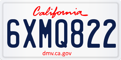 CA license plate 6XMQ822