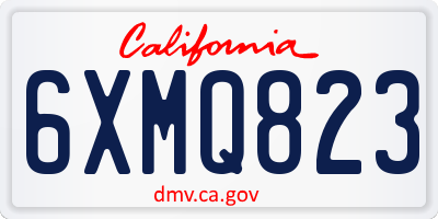 CA license plate 6XMQ823