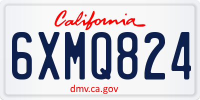 CA license plate 6XMQ824
