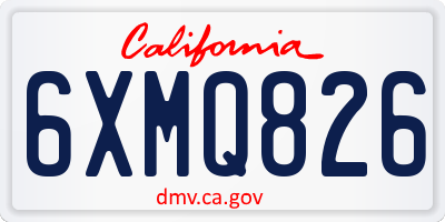 CA license plate 6XMQ826
