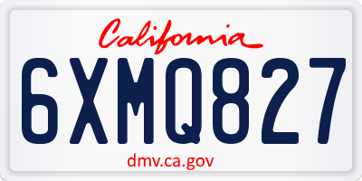 CA license plate 6XMQ827