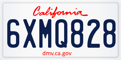 CA license plate 6XMQ828
