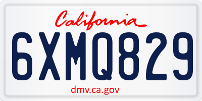 CA license plate 6XMQ829