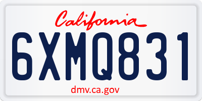 CA license plate 6XMQ831