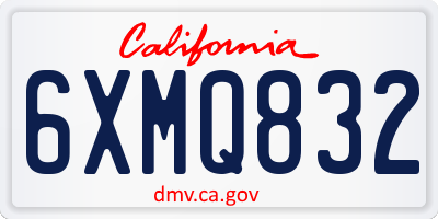 CA license plate 6XMQ832