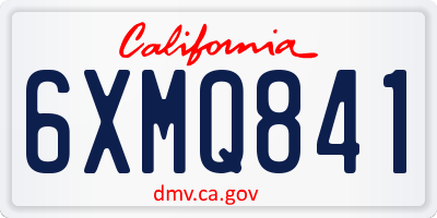 CA license plate 6XMQ841