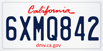 CA license plate 6XMQ842