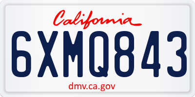 CA license plate 6XMQ843