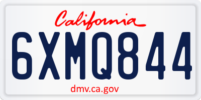 CA license plate 6XMQ844