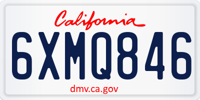 CA license plate 6XMQ846