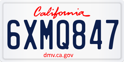 CA license plate 6XMQ847