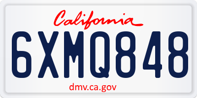 CA license plate 6XMQ848