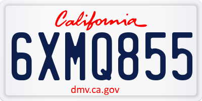 CA license plate 6XMQ855
