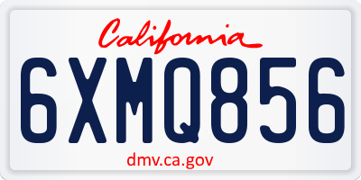 CA license plate 6XMQ856