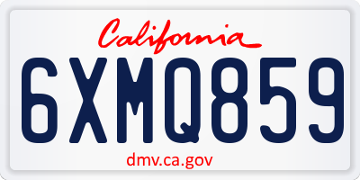CA license plate 6XMQ859