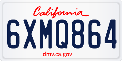 CA license plate 6XMQ864