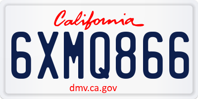 CA license plate 6XMQ866