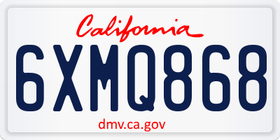 CA license plate 6XMQ868